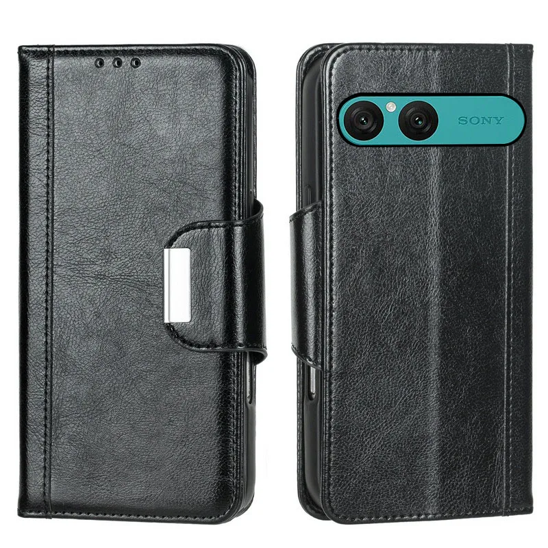 

Magnetic button Flip PU leather card Slot Wallet Cover For Sony Xperia 10 1 IV VII VI 5 V III II Fall prevention phone Case