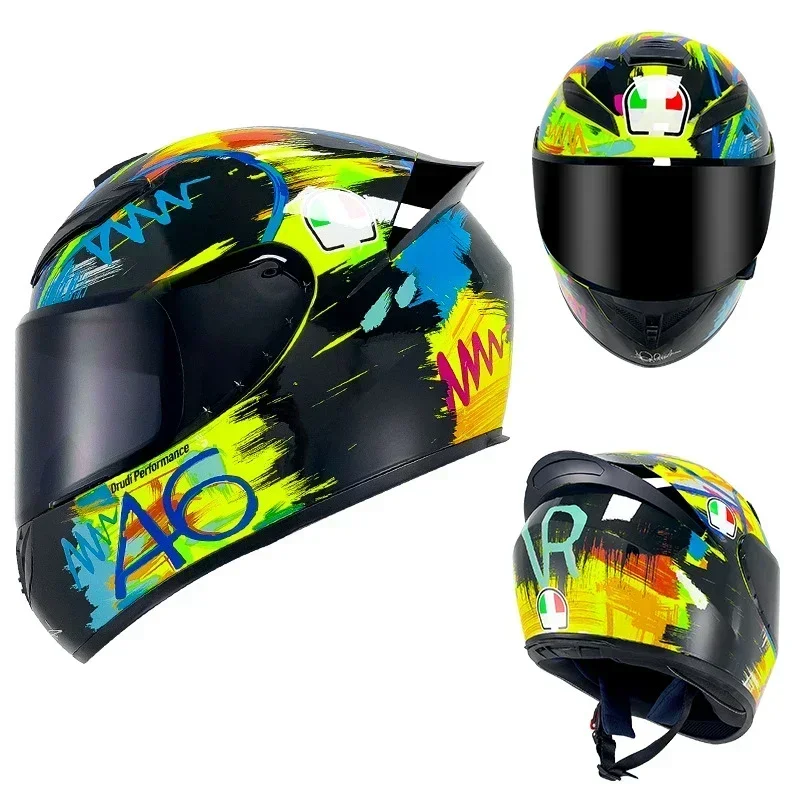 New Motorcycle Helmet Racing Motocross Helmets Retro Capacete Unisex Racing Full Face Motorcycle Helmet Casco Moto Casque