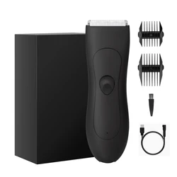 Body Hair Trimmer Shaver for Men Ball Trimmer for Groin Pubic Replaceable Ceramic Blade Groomer Electric Razor Waterproof IPX-7