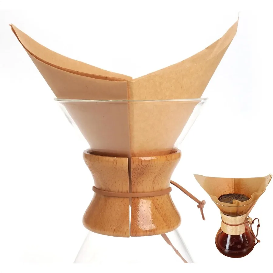 

Natural Unbleached Pour Over Coffee Filter Papers Squares for Coffee Makers Drippers Set of 50 Fits 310 Cups (50 Beige 11.8 x