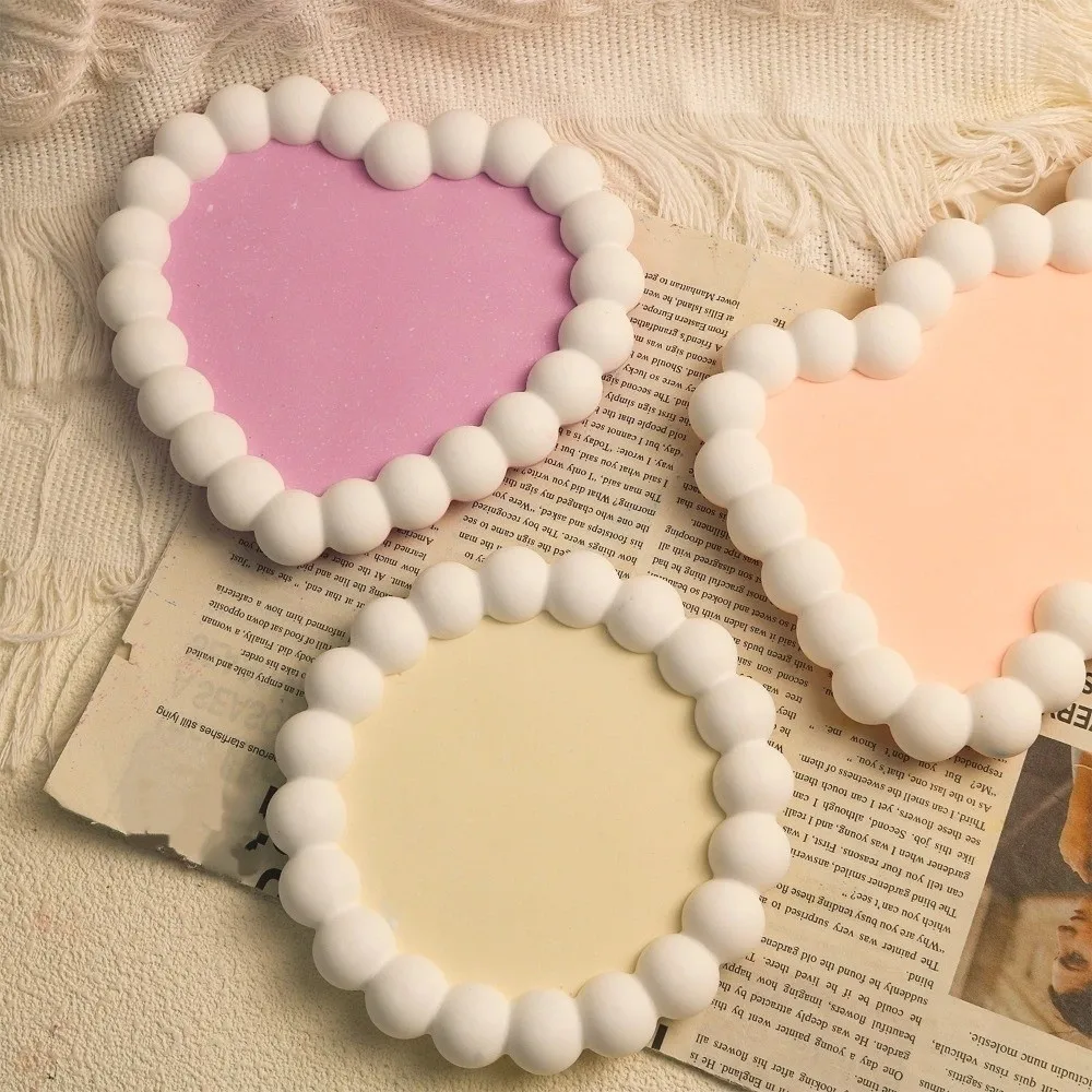 DIY Coaster Silicone Mold Round Heart Shape Gift Casting Mold Cloud Shape Multi-functional Resin Drip Cup Mold Party Favor