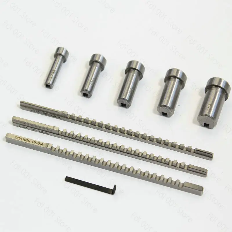 9‑Piece Imperial Keyway Push Knife Set HSS Keyway Broach Set for Keyway Machining
