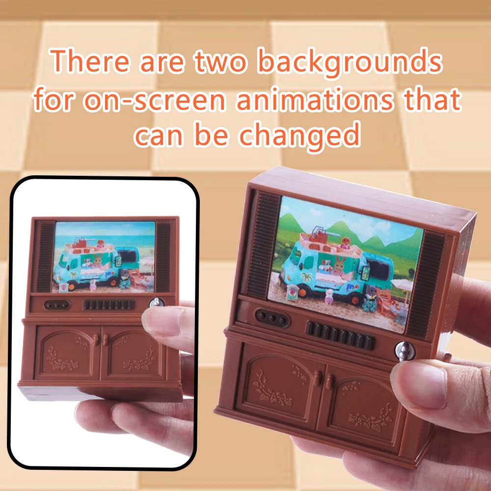 SENGTONGLE-E03 Set da soggiorno Casa delle bambole Mobili in miniatura Divano TV Giochi di imitazione Accessori per la casa delle bambole per i regali della ragazza del ragazzo