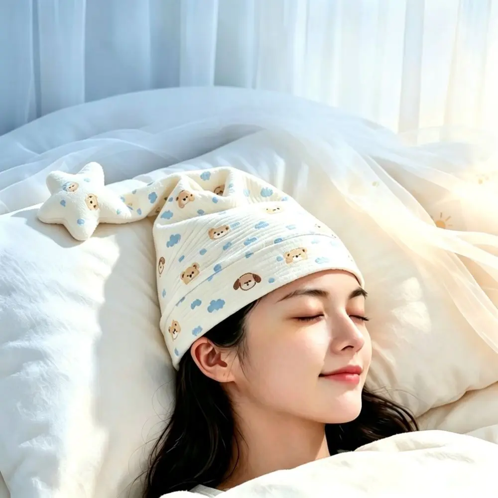 Women Soft Sleep Bonnet Breathable Night Hat Adjustable Head Wrap Comfortable Maternity Cap For Summer And Winter Daily