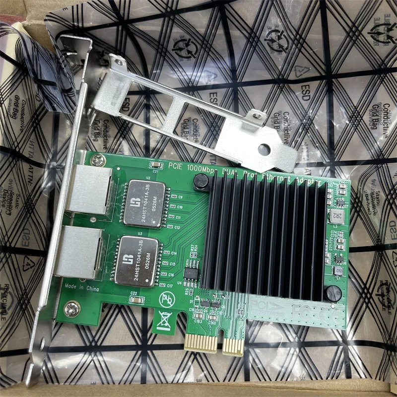 PCI Express X1 إلى Dual RJ45 2Port بطاقة الشبكة NIC 10/100/1000Mbps جيجابت إيثرنت Lan بطاقة I350-T2 I350AM2 رقاقة للكمبيوتر المكتبي