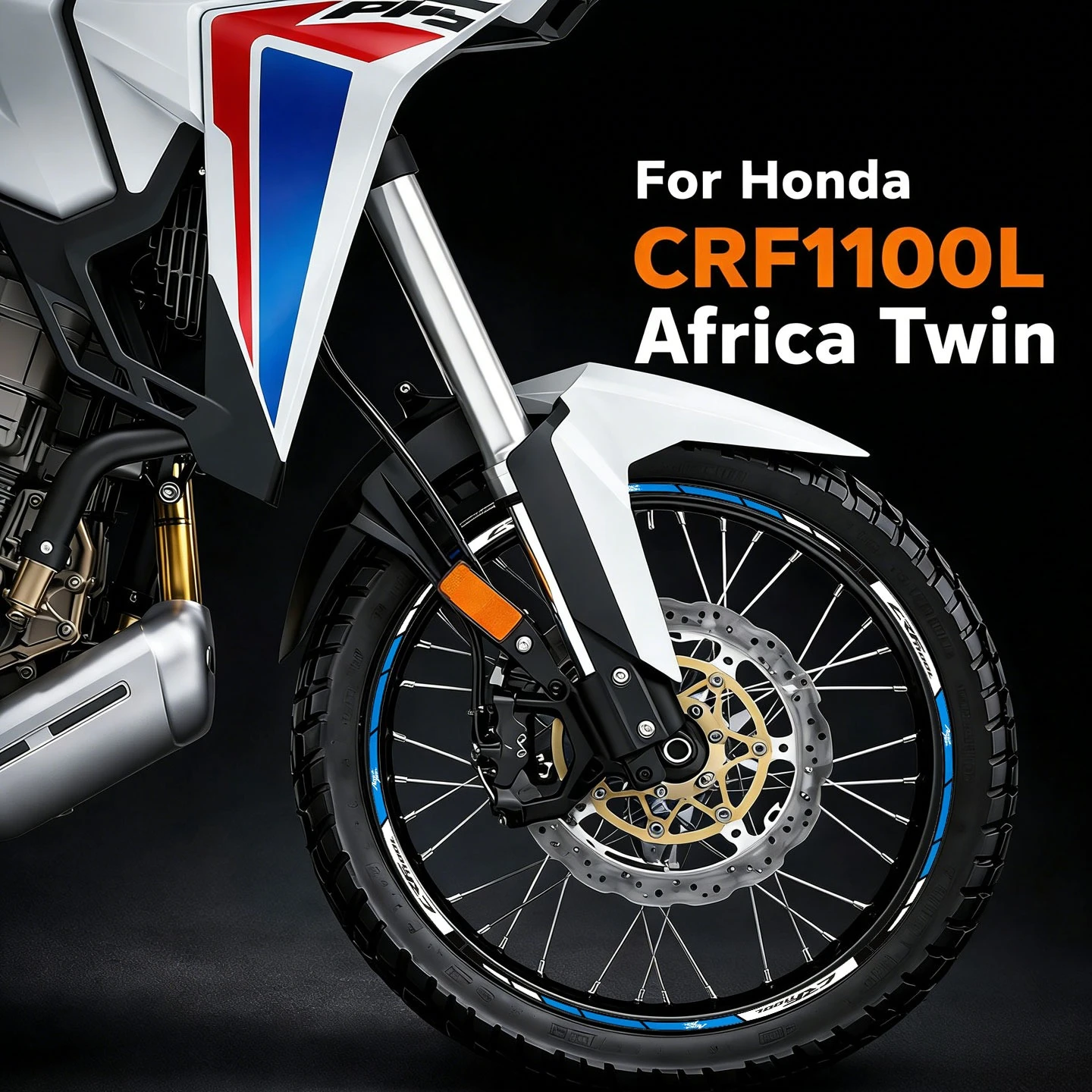 For Honda CRF1100L crf 1100  Africa Twin Enduro Adventure Motorcycle Wheel Decal Waterproof Front 21 Rear 18 Rim Sticker