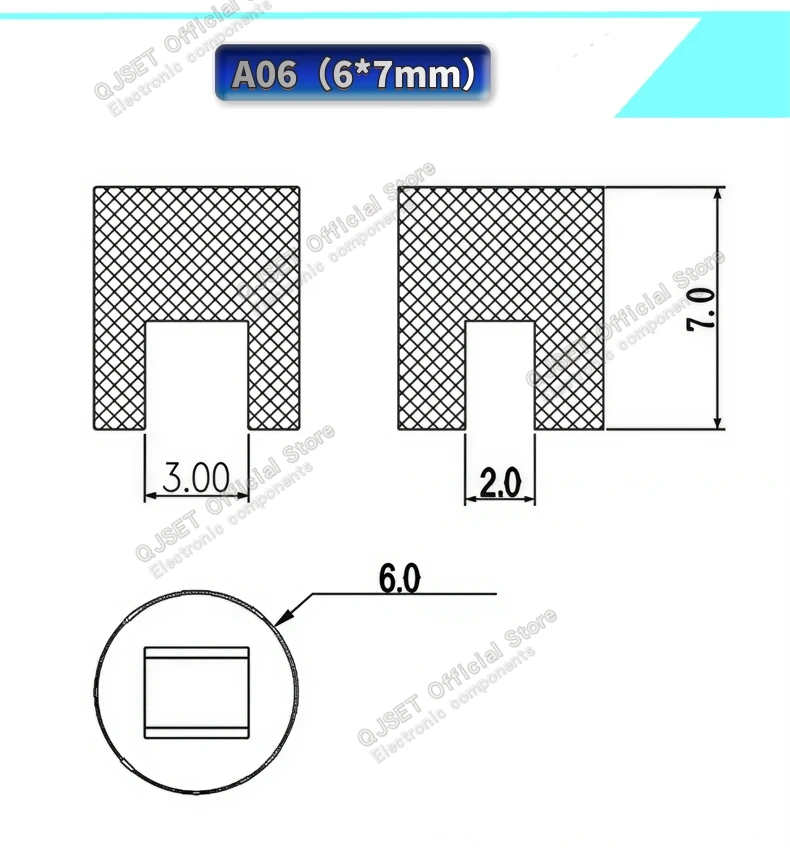 50 Stück A04 A06 A28 6x5 6*7 6*10mm Schalterkappen Passend für 8,5x8,5 8x8 7x7 5,8x5,8 Drucktasten-Taktschalter mit Selbstverriegelung – Detail 4