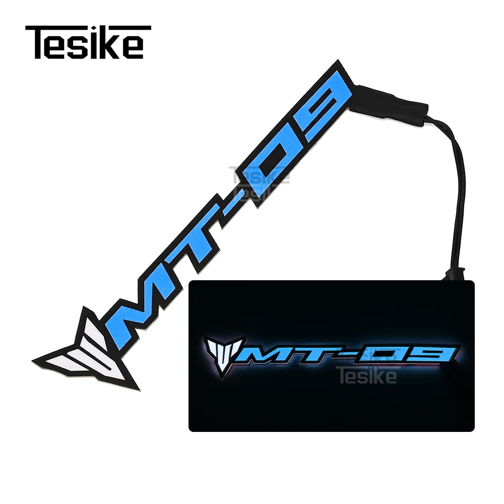 

Наклейка с подсветкой, лампа с логотипом Mt, наклейка на мотоцикл, подходит для Yamaha Mt-09 Mt09 Mt 09, лампа холодного света