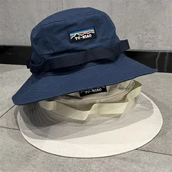 Embroidered bucket hat men and women outdoor camping fishing shade hiking hat hiking western denim