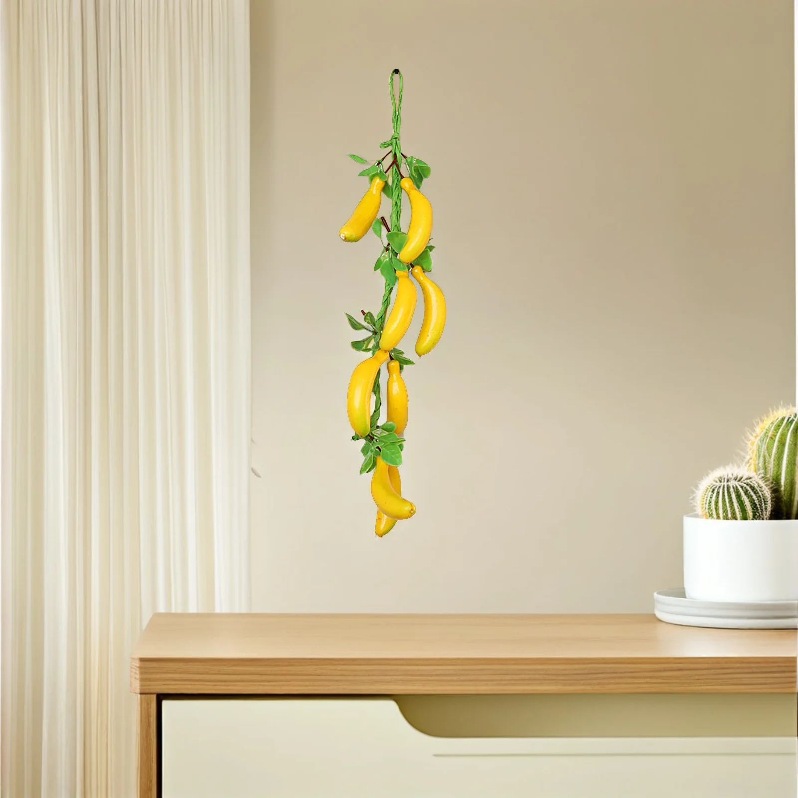 

2Pcs Simulation Banana Decoration Hanging Pendant Lifelike Fruit Decor Prop Wall Ornament Home Garden Decoration