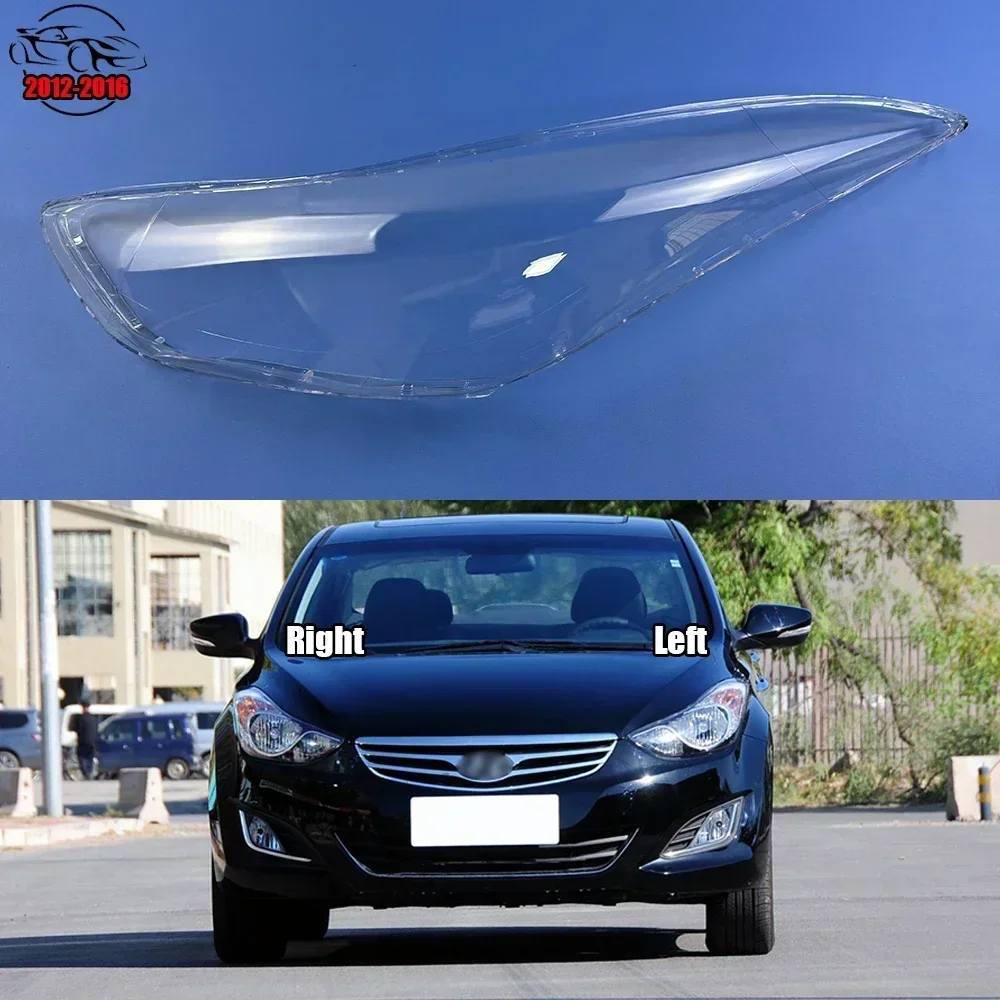

For Hyundai Elantra 2012-2016 Headlight Shell Transparent Headlamp Lens Cover Plexiglass Replace Original Lampshade
