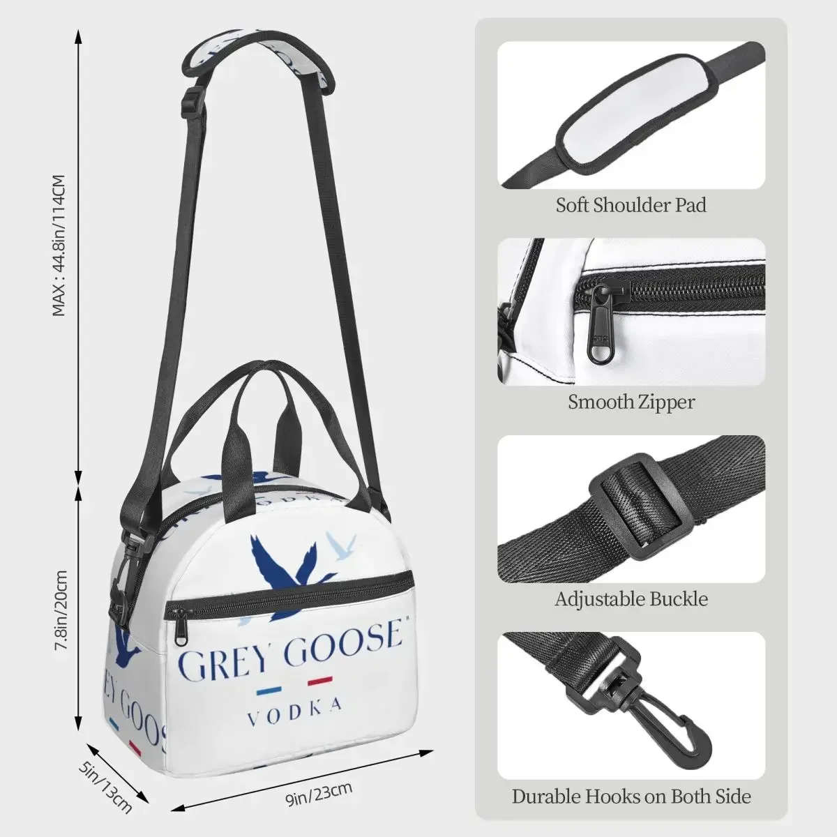 Grey Goose Vodka Insulated Lunch Bag for Kids School Cooler Thermal Box Tote Leakproof Lunch Boxes