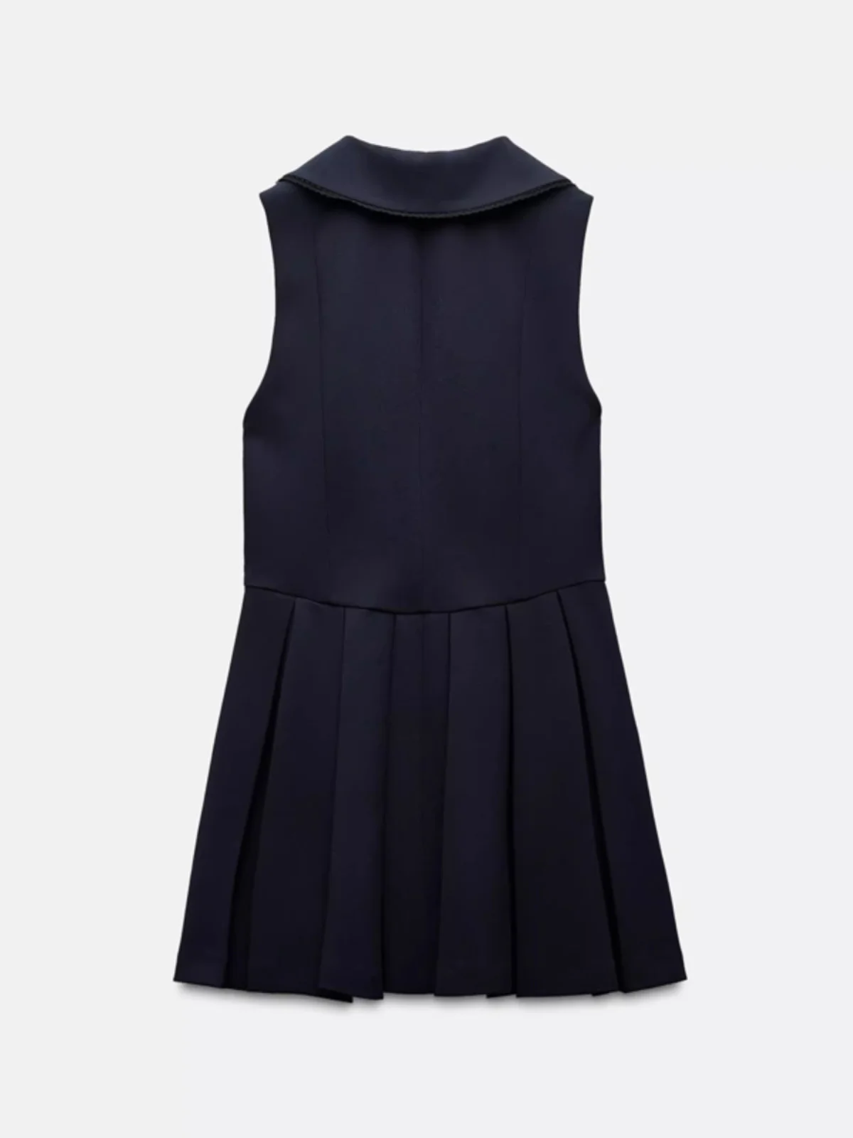 Primavera 2025 novo sle doce boneca colar escola orm ort svel plissado dr cor azul feminino faion primavera dr