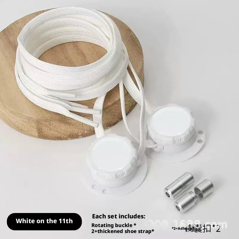 1 Pair Classic Style No-Tie Shoe Locks — Rotating quick-adjust buckles for 5mm laces, easy to fasten.