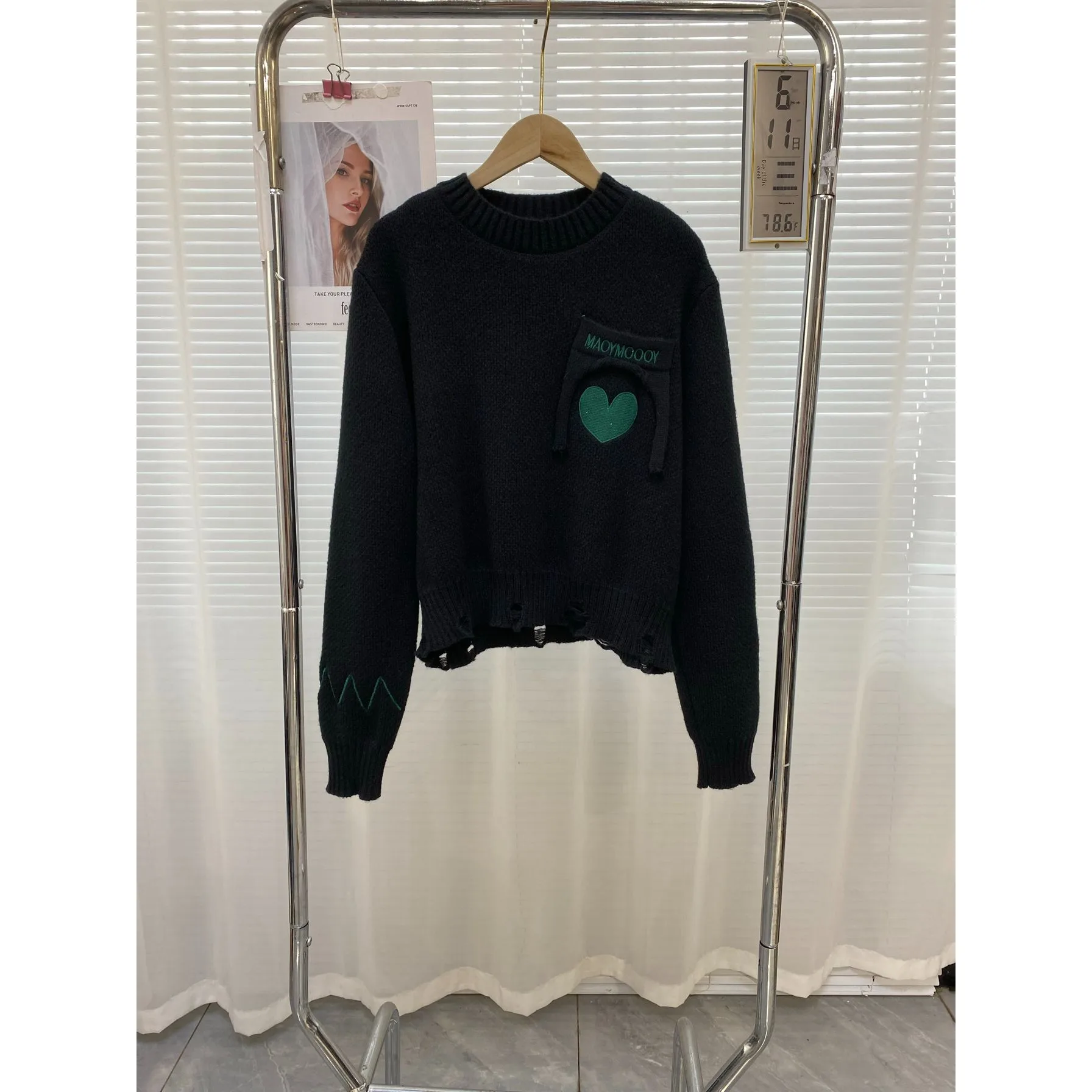 

Faionable Knitted Open Cardigan Women's Slimming Top New Arrival Q7798 Versatile Sli plus Size Autumn Season Wear