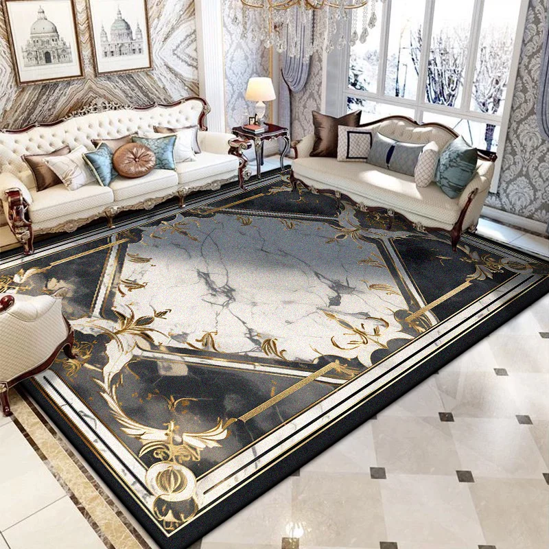 

Роскошный ковер в европейском стиле для гостиной, высококачественное украшение, коврики для домашнего дивана, прикроватные коврики для спальни, нескользящий плюшевый коврик, фланель