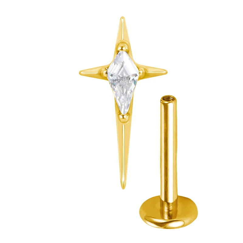 Titanium Ear Studs Piercing Half Sun and Star Lip Stud Earrings