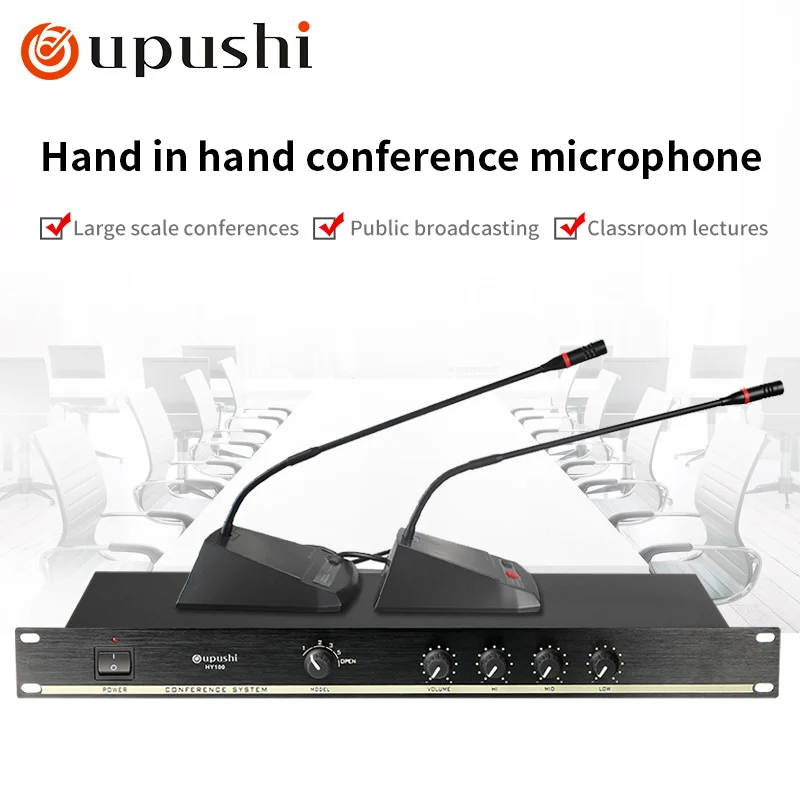 

Oupushi HY100 Handheld System Multimedia Wired Microphone Desktop Microphone Large Conference Room Gooseneck