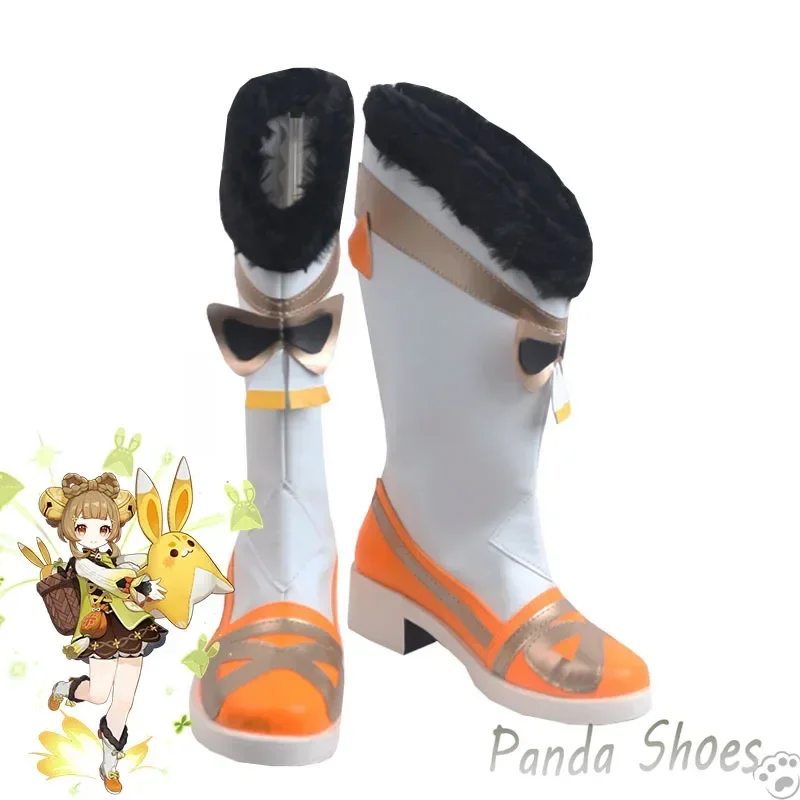 Genshinimpact Yaoyao Cosplay Shoes Anime Game Cos Long Boots Comic Yao Yao Cosplay Costume Prop Shoes for Con Halloween Party