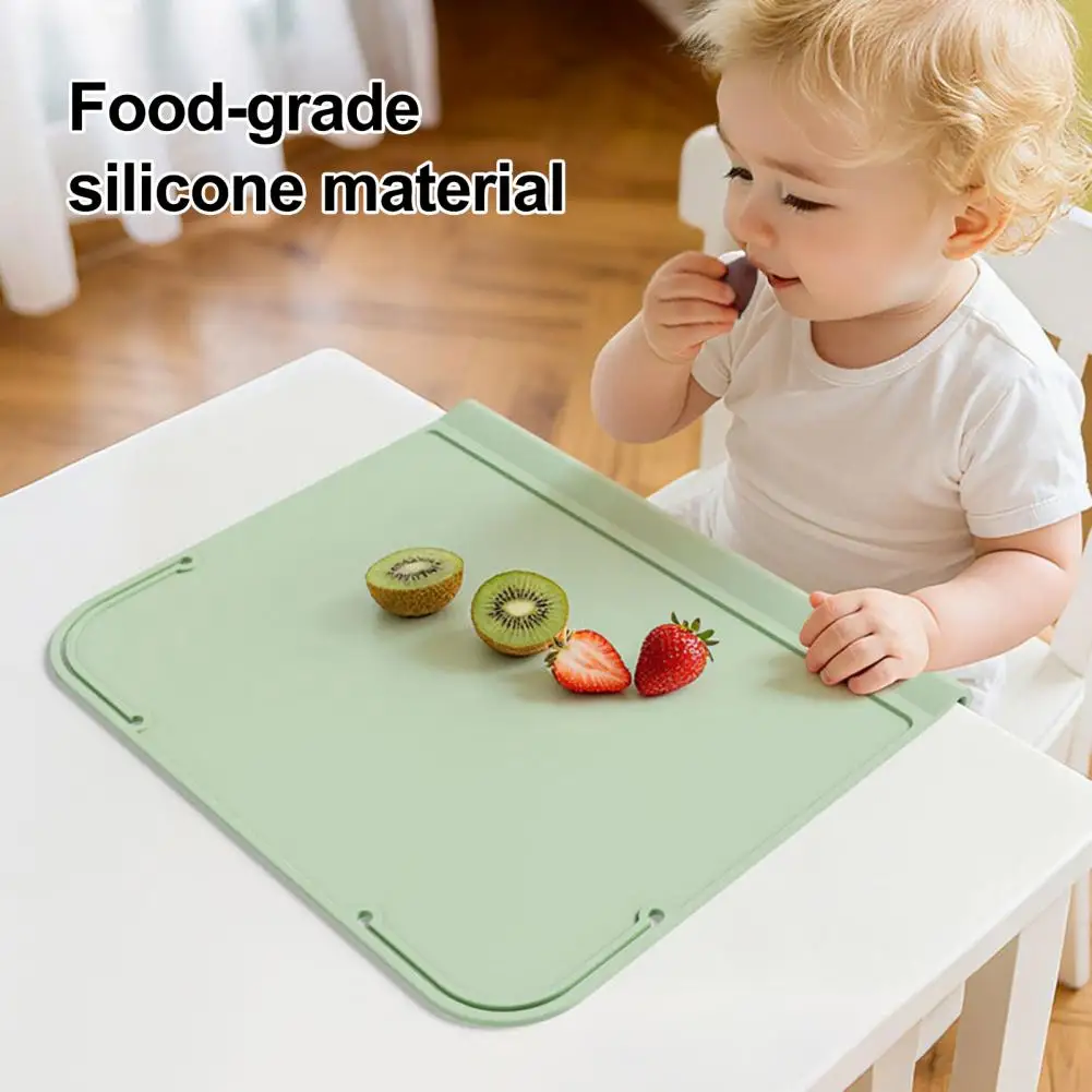 Dining Table Mat Silicone Placemat for Toddlers Non-slip Reusable Baby Eating Mat Stain-proof Kids Table Mat for Home Restaurant