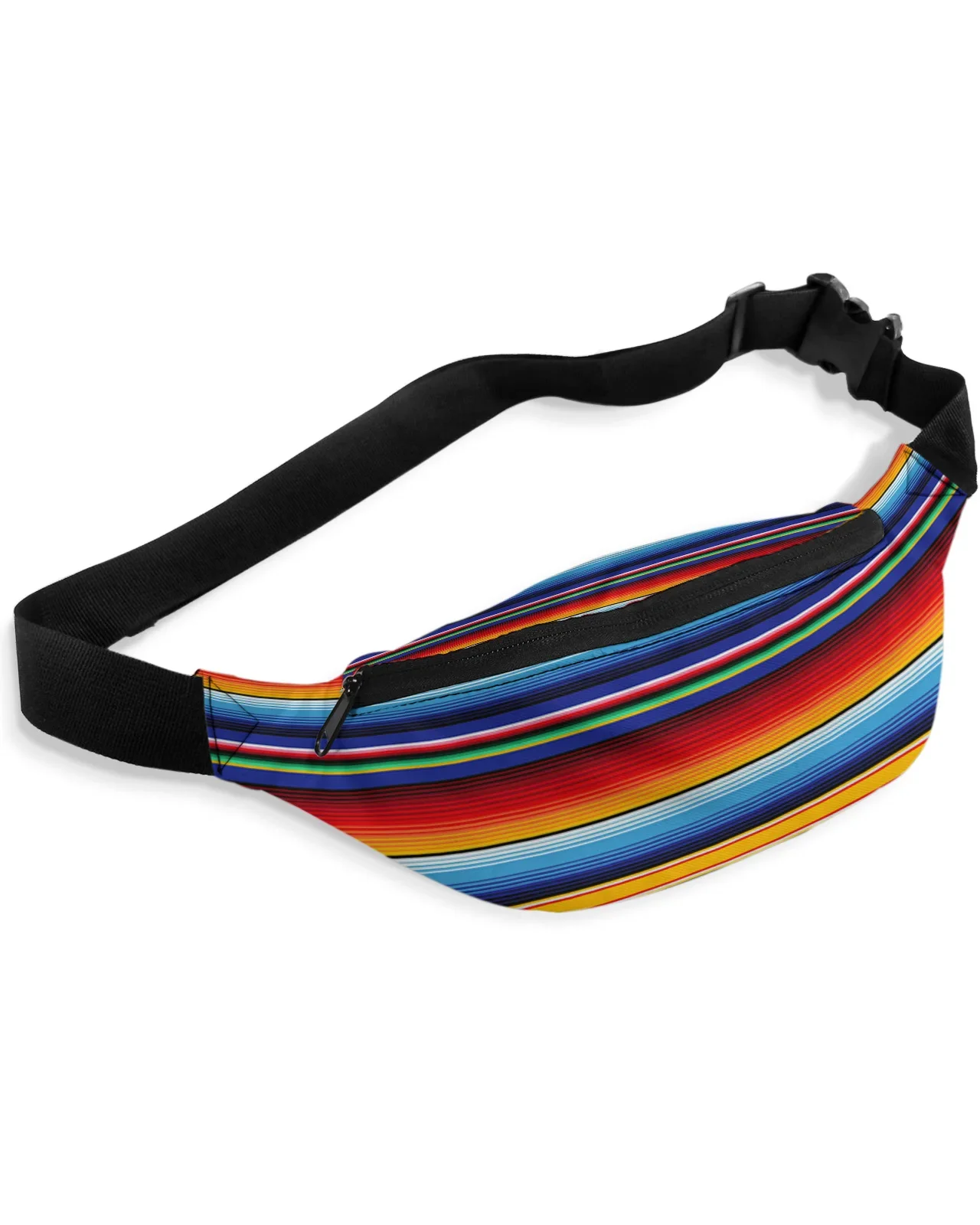 Colorful Mexican Stripes Waist Bags for Women Man Travel Shoulder Crossbody Chest Bags Waterproof Fanny Pack