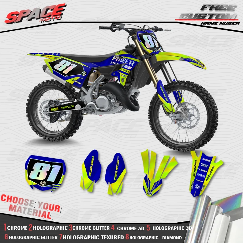 SPACE MOTO Custom Motorcycle Graphics Background Decals Stickers For YAMAHA 22-24 YZ125 250 X
