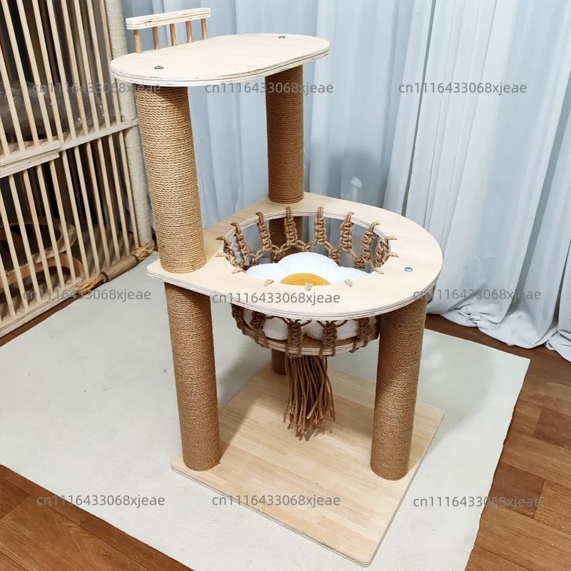 Space capsule cat climbing frame hammock woven cat nest integrated cat jumping platform scratching column small does