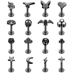 Bobisty 1pc Tragus Piercing Jewelry for Women Men Helix Cartilage Conch Earring Nose Stud Stainless Steel Medusa Labret Lip Ring
