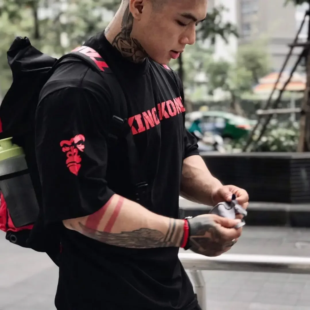 

Loose trendy brand men's sports short-sleeved T-shirt Olympiad summer cotton short-sleeved gym running training clothes