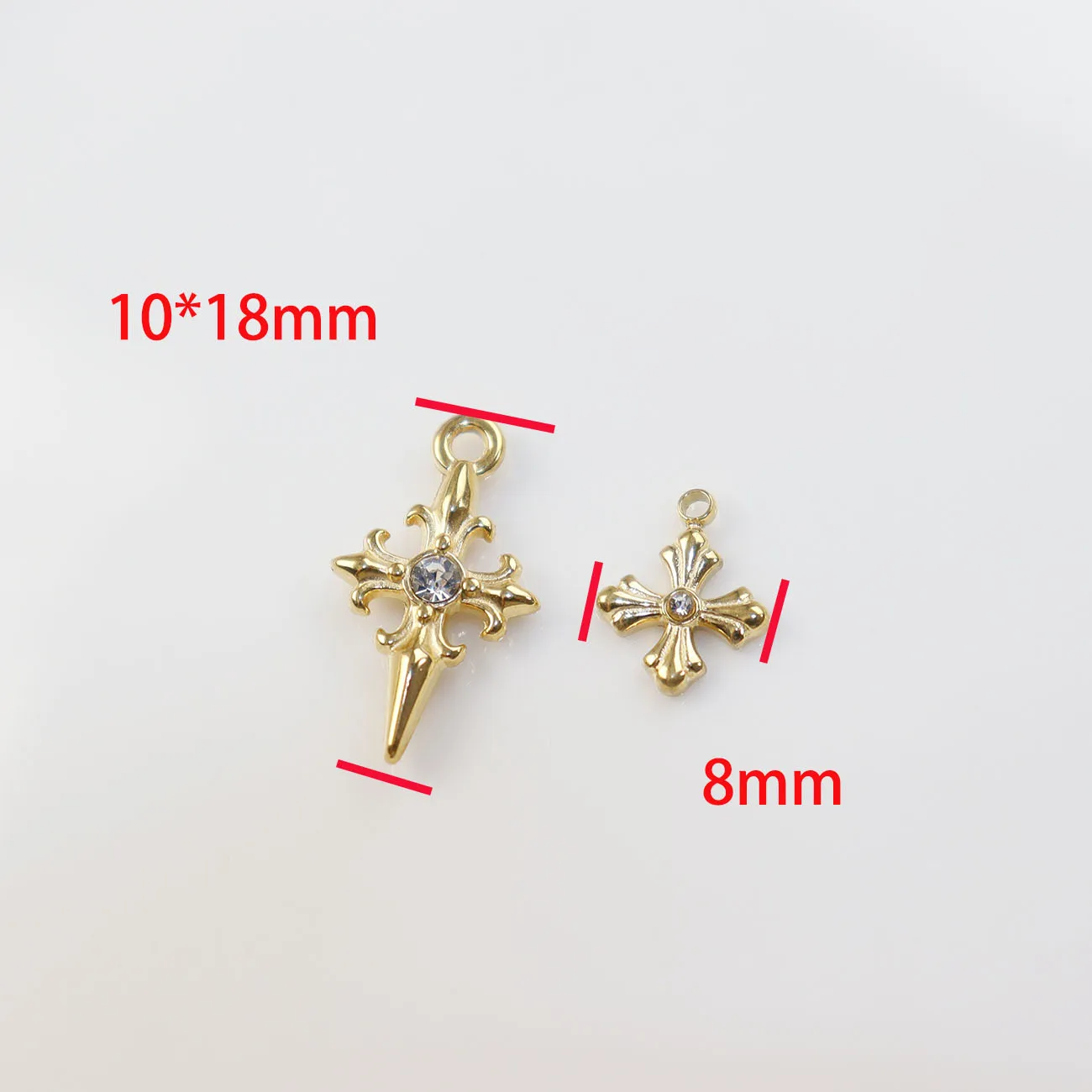 5pcs  Stainless Steel Cross Star Fashion Jewelry Accessory Charms DIY Handcraft Vacuum Plate Waterproof Antiallergic image 4