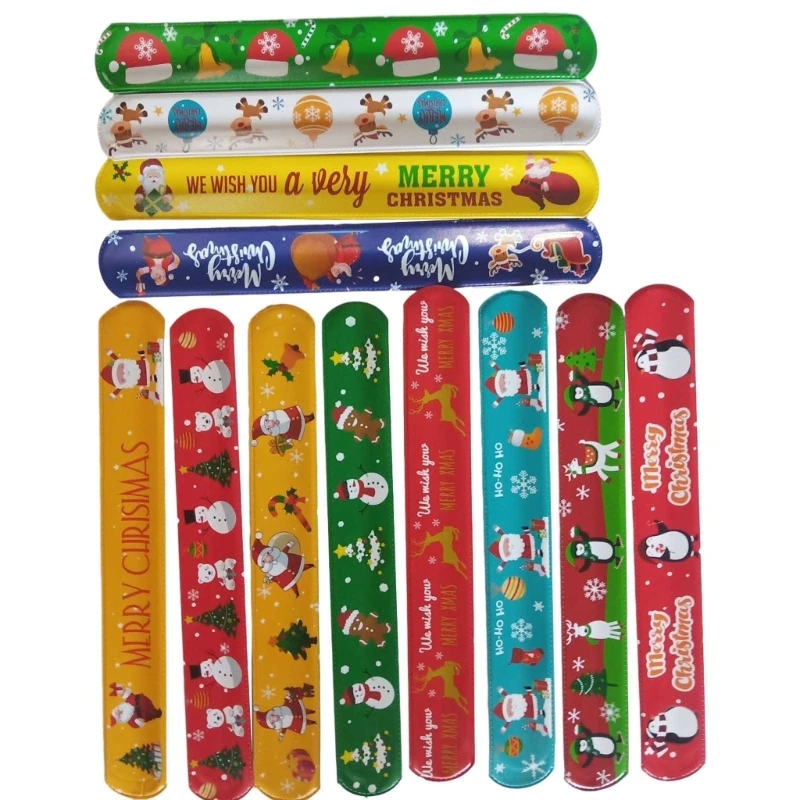 100pcs Christmas Assorted Space Slap Bracelets for Memorable Christmas Party Drop Shipping