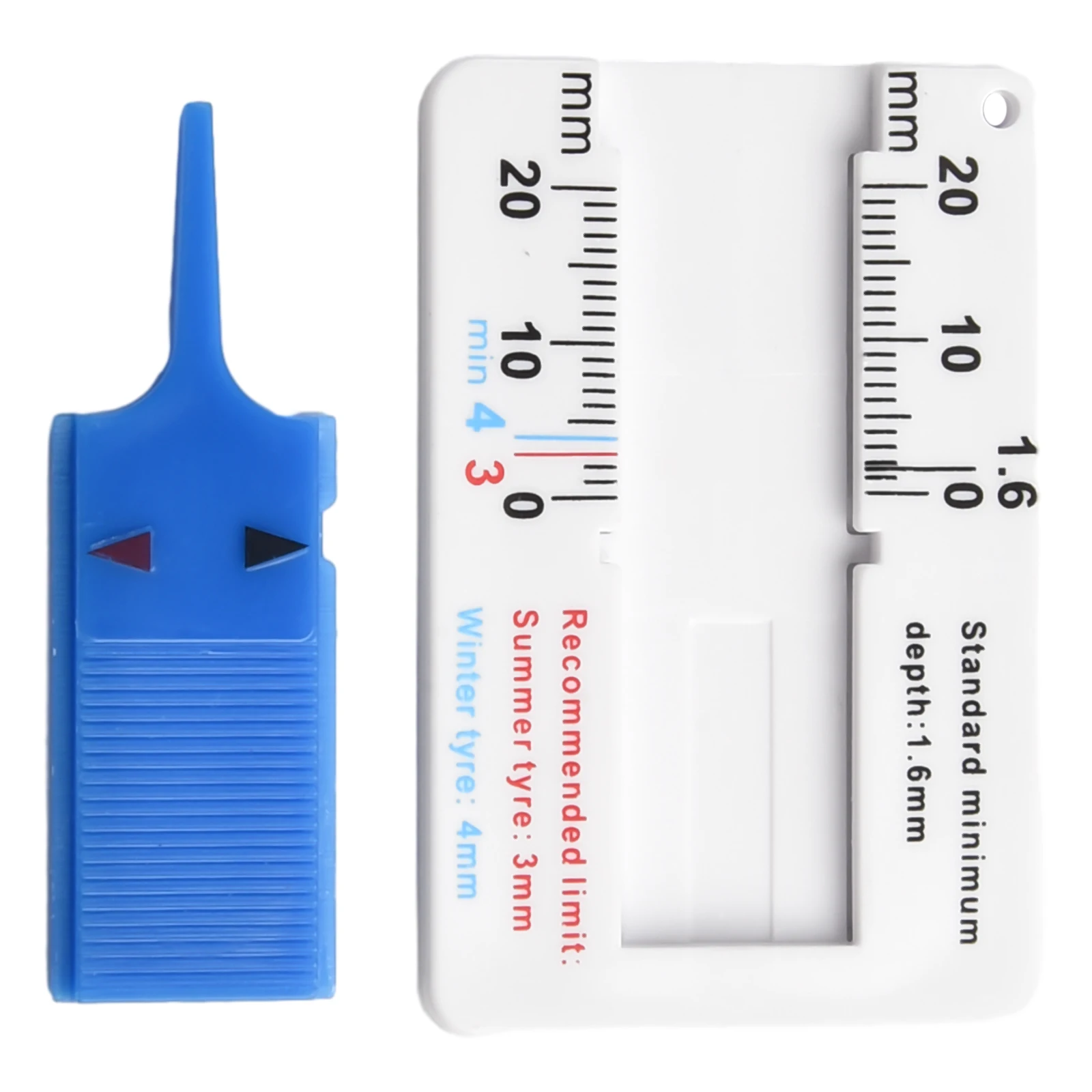 Depth Caliper Tire Tread Ruler 0~20mm 40mm/1.57inch 65mm/2.56inch Compact Design Convenient To Store High Quality