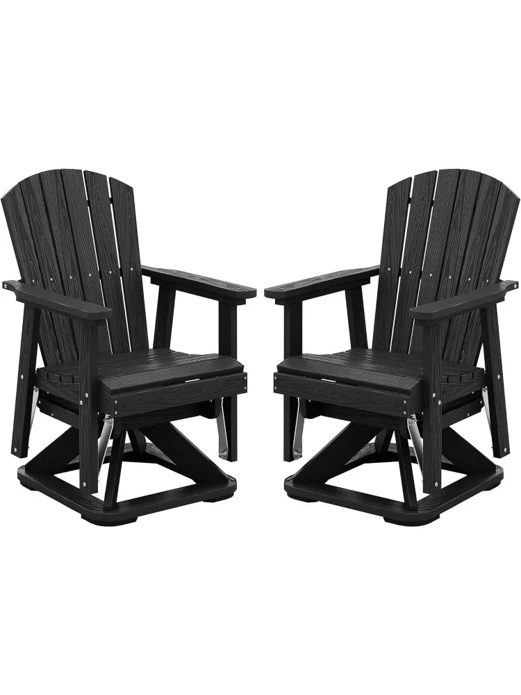 

Adirondack Swivel Glider Chair, HDPE Swivel Glider Set of 2 for Outdoor, All-Weather Glider Chair for Porch, Balcony, Mi