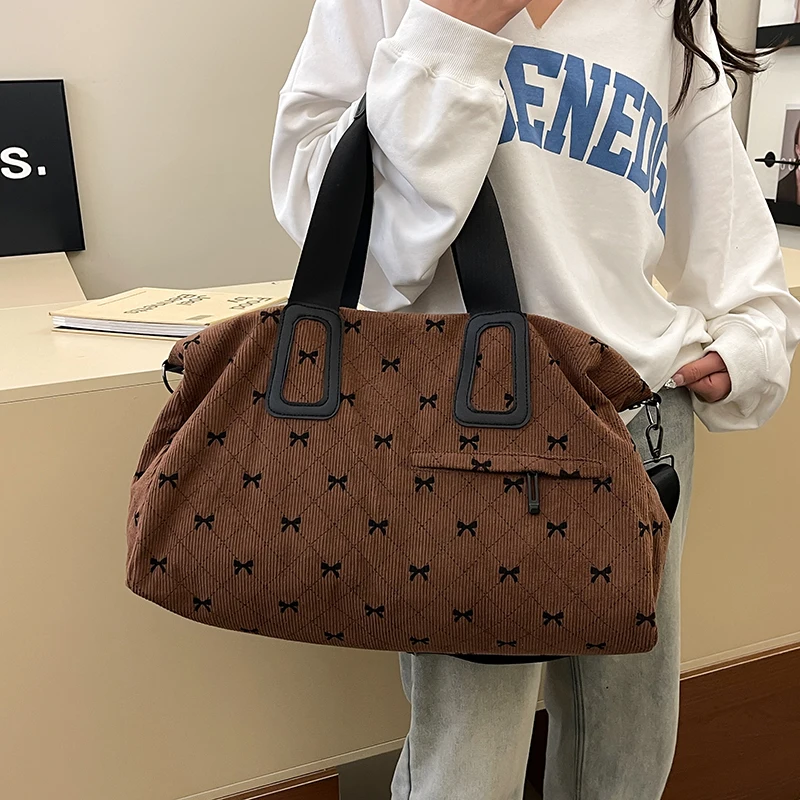 

Large Capacity Women's Backpack Vintage Leopard Print Shoulder Bag Casual Travel Rucksack Stylish Lint Fabric Tote for Daily Use