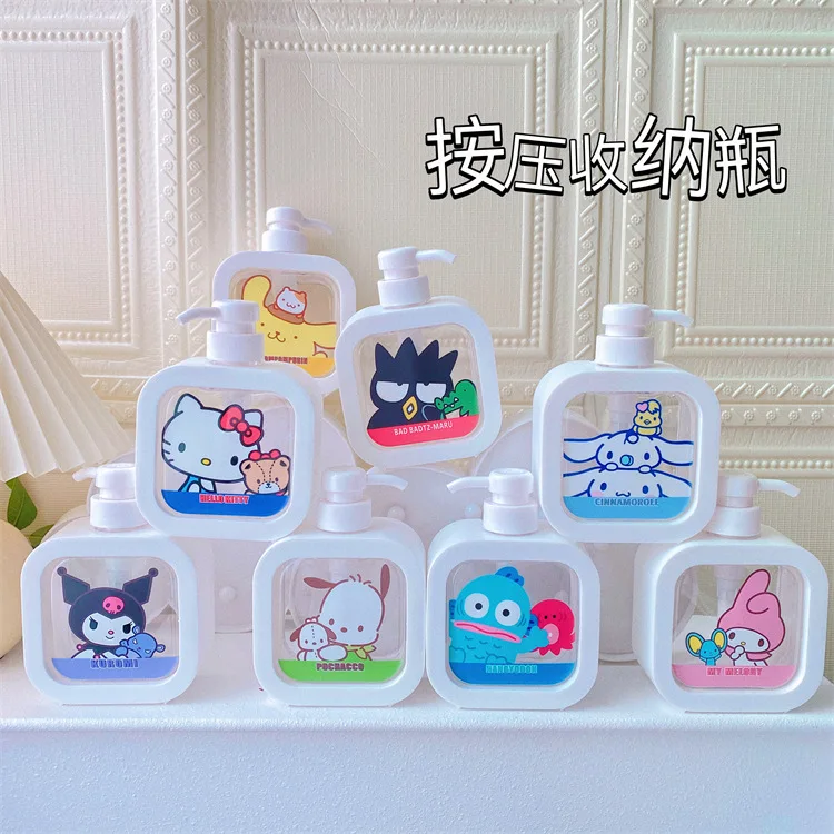 300Ml Sanrio Hello Kitty Pachacco Cartoon Bath Bottle Portable Travel Shampoo Lotion Dispenser Bottle Press Large Storage Bottle