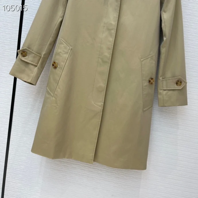 lingzhiwu Cotton Trench Exquisite Top Quality 100% Cotton British Outerwear Classic New Arrival