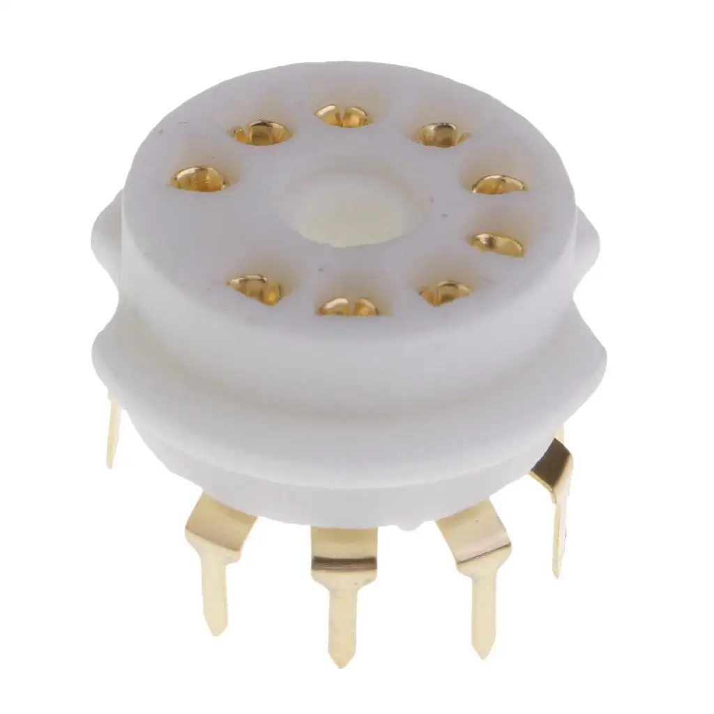 GZC9-B-G 9pin White Ceramics Gold Vacuum Tube GZC9-B- 12AX7,12AT7,12AU7,ECC83,ECC82,E, 6922 ,6p1