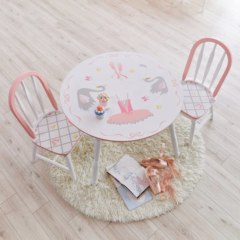 Children's table and chair set Baby writing one table and two chairs - view 3