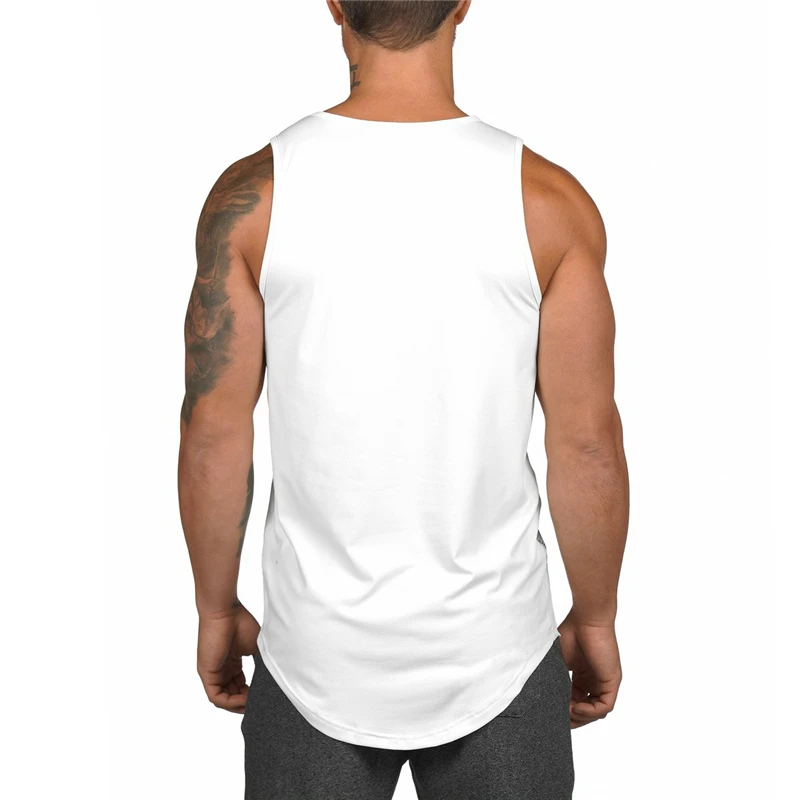 Mens Casual Bodybuilding Tank Tops Gyms Jogging Fitness Muscle Sleeveless T-Shirts Summer Mesh Absorb Sweat Quick Dry Clothing
