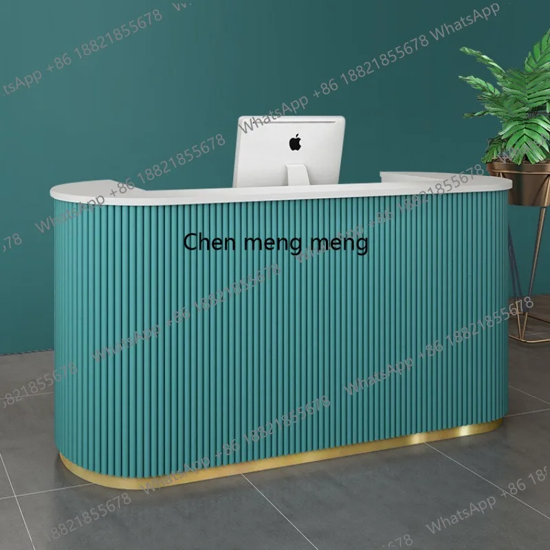 

Clothing store curved checkout page beauty salon bar reception studio reception cabinet