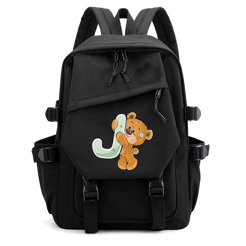 26 English Letters Backpack Student Girls School Backpack Bookbag Cosplay Canvas Children Kid Travel Bag Back To School backpack