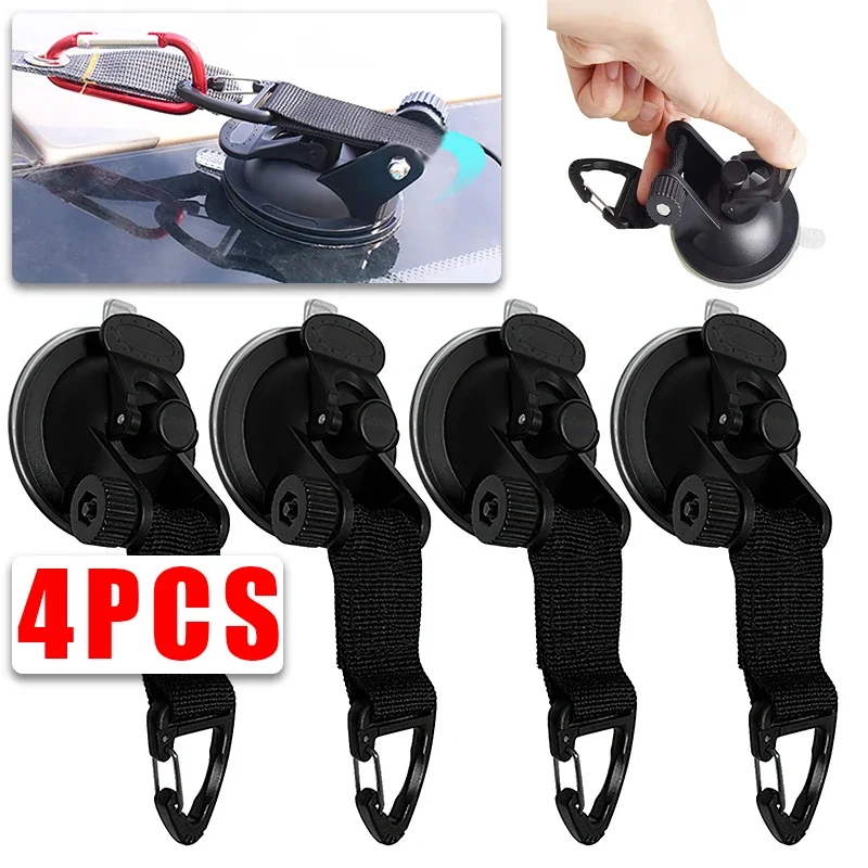 

2/4 Pcs Car Tent Suction Cups Outdoor Camping Rope Powerful Suction Cup Buckle Side Tarps Tent Suckers Anchor Securing Hook