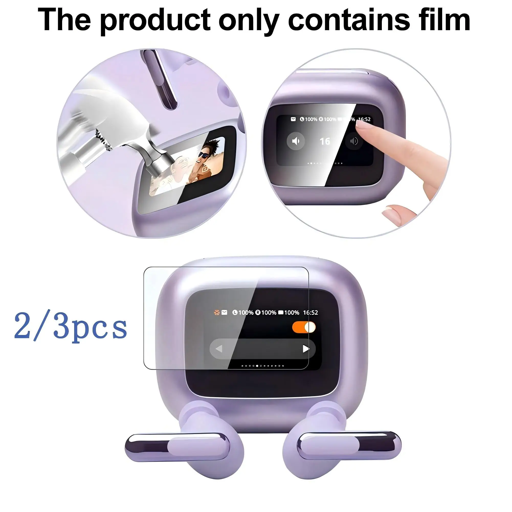 2/3pcs Explosion Proof Soft Film Screen Protectors for Live Beam 3 LCD Screen Smart Bluetooth Headset Film Screen Accessories