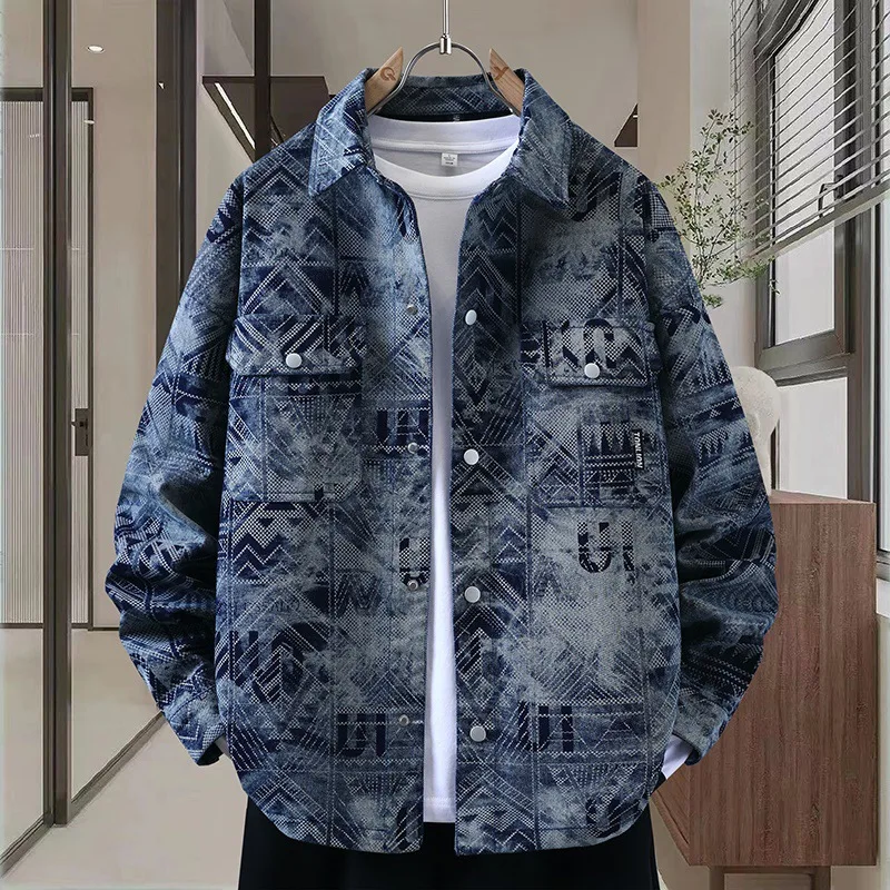 

Fashion Denim Coat Autumn Top Male Student Handsome Trendy Coat