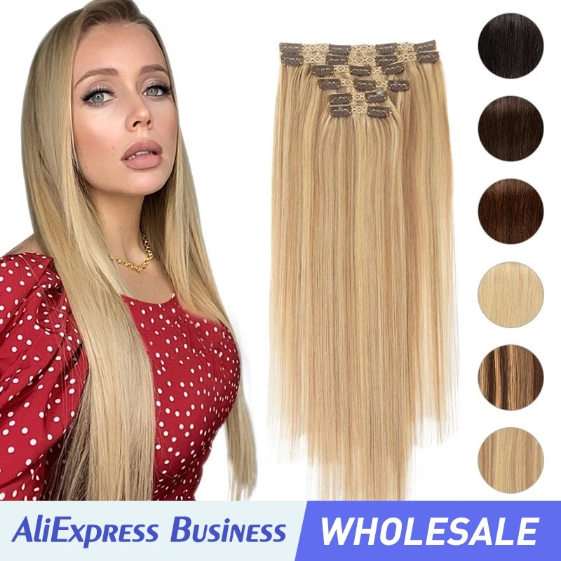 

240 г Наращивание волос на клипсе, натуральные волосы Remy, накладные волосы на заколке, 6 шт., накладные волосы на всю голову, большой объем, Ciip on Hair