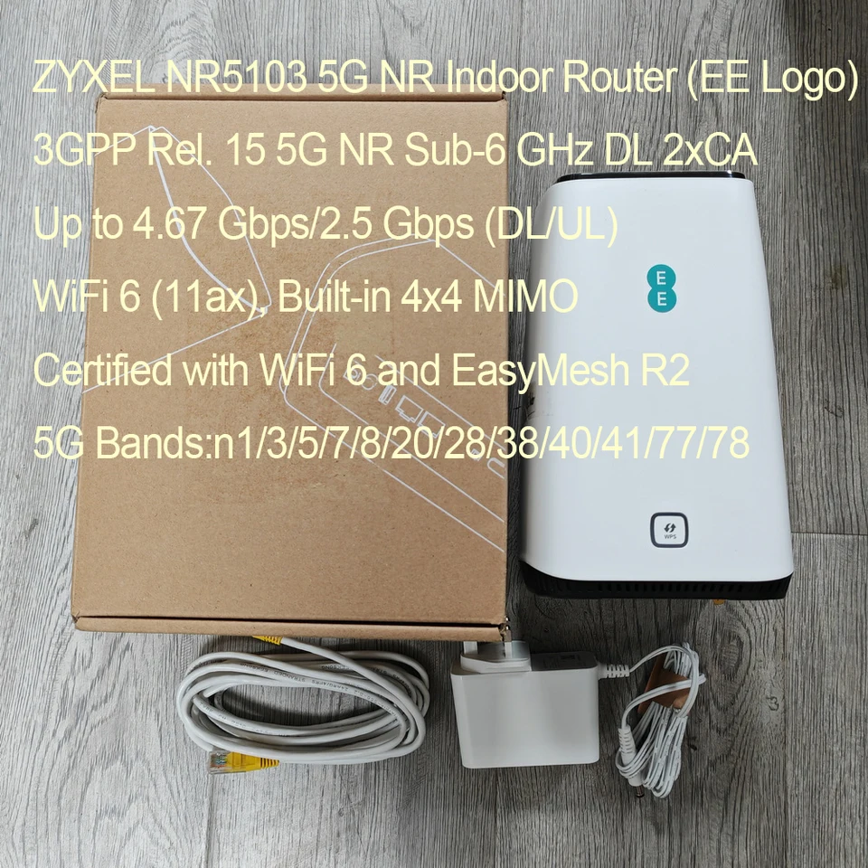 Unlocked ZYXEL 5G Indoor CPE Router NR5103 WiFi 6 4x4 MIMO 5GEE