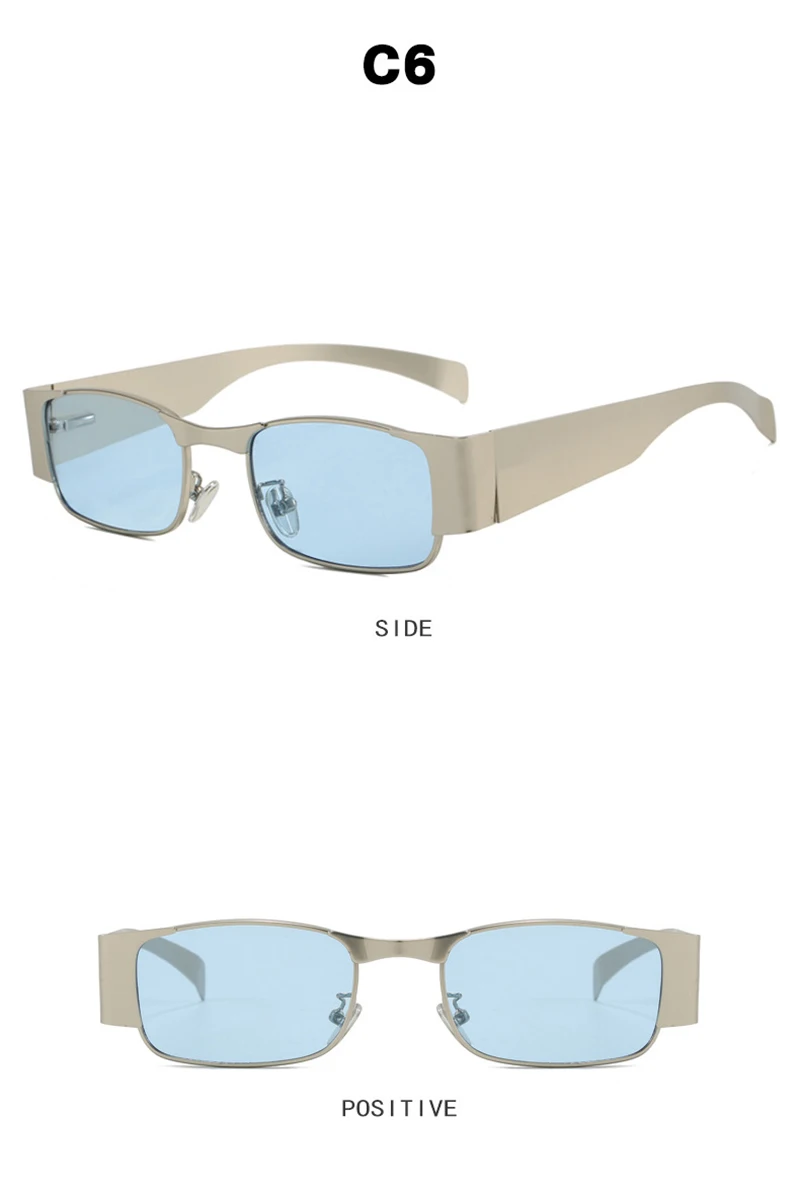 SHAUNA Vintage Rechteck Metall Damen Luxus Sonnenbrille Shades UV400 – Detail 13