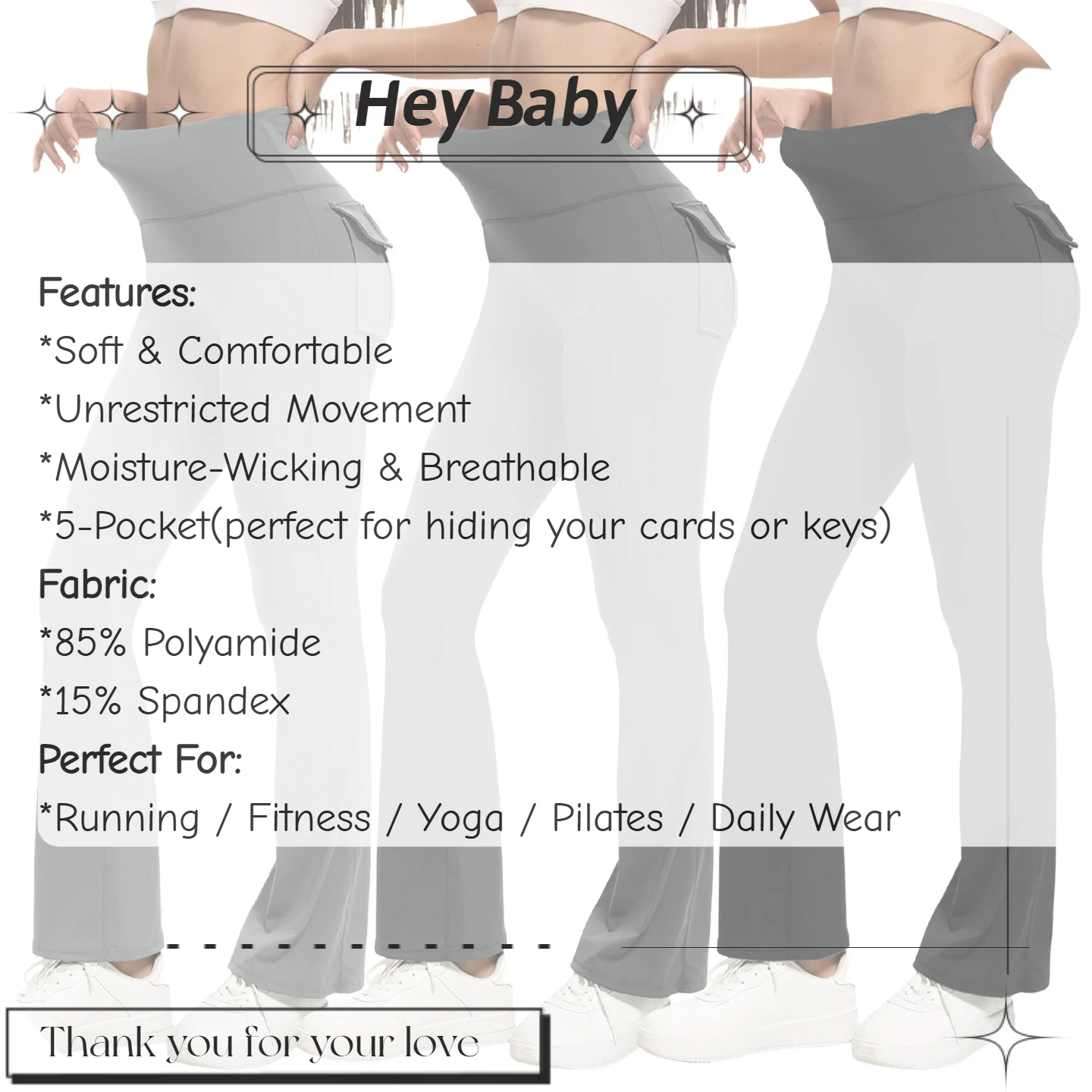 Pantaloni Yoga Bootcut Donna A Vita Alta Con Tasche, Pantaloni Da Allenamento Bootleg Morbidi Per Fitness E Relax