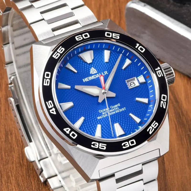 Heimdallr Men's GS Monster Dive Watch Blue Dial Ceramic Bezel NH35 Automatic Movement C3 Luminous Stainless Bracelet 20Bar Watch