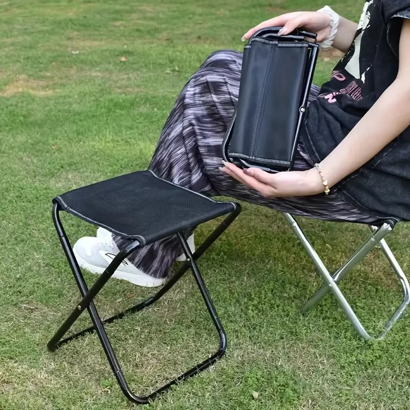 Camping Stool Folding Camping Chair with Carry Bag Lightweight Stool Seat for Camping Fishing Hiking Gardening Walking Beach image 3